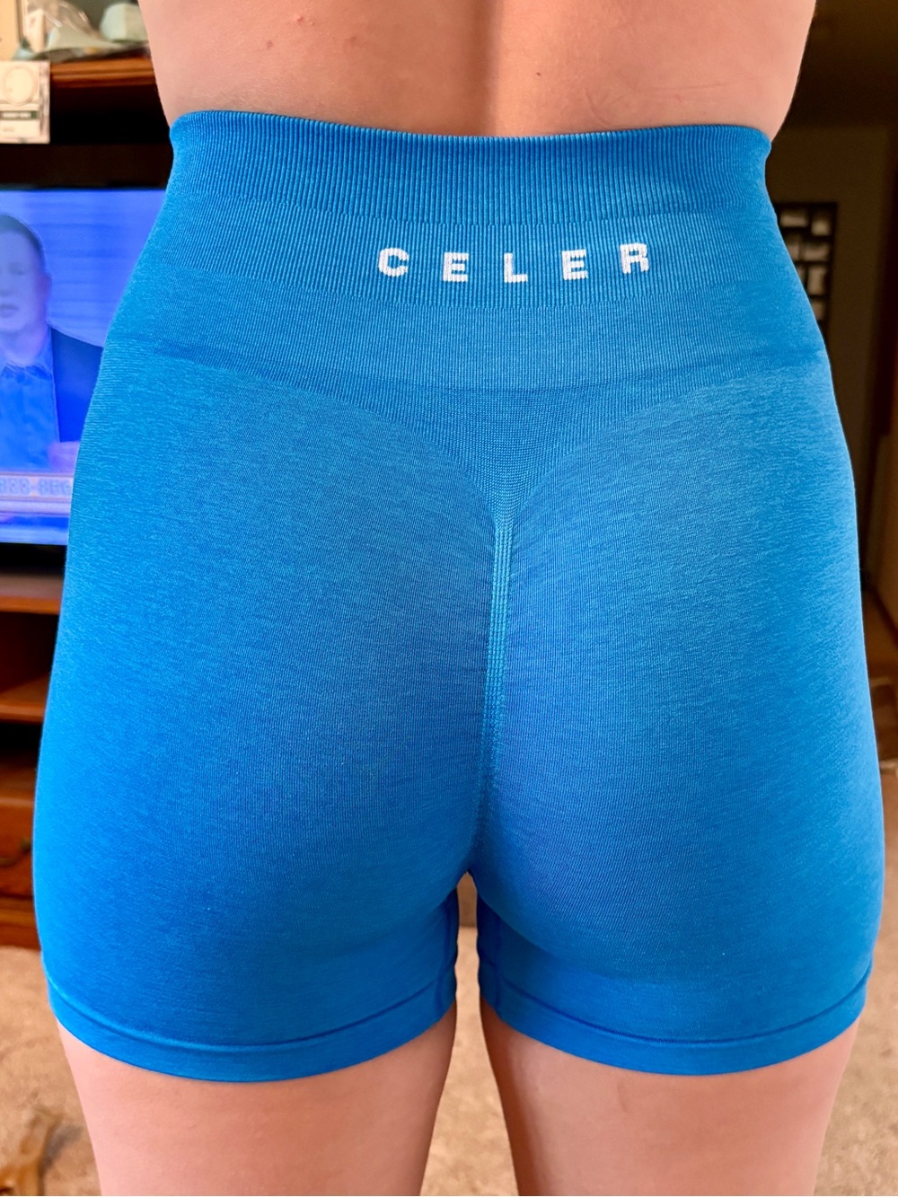 CELER Women’s High Waisted Workout Shorts with Seamless Scrunch Butt, Size Small